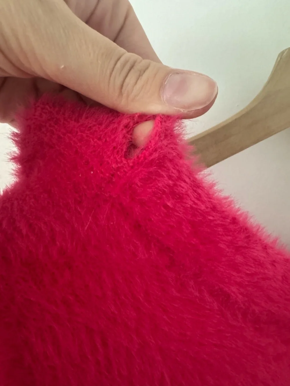 NWT Free People Moonbeam Fuzzy Scoop Neck Sweater in Hot Pink Large